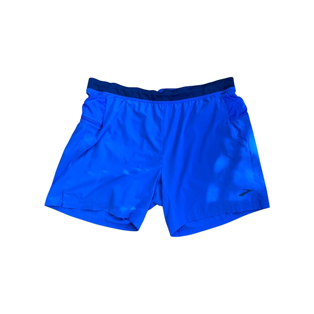 Brooks Running‎ Athletic Shorts XXL Blue Run Happy Training Workout